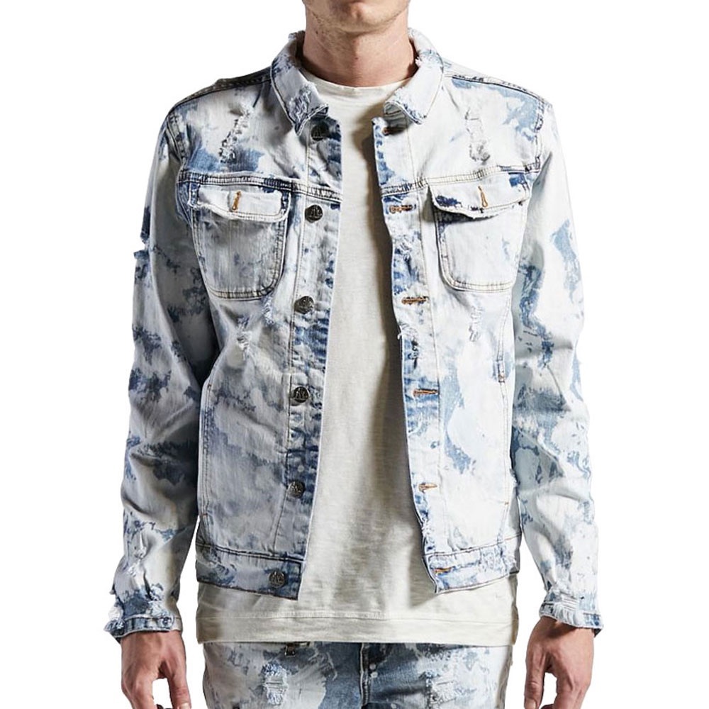 Unisex Embellish Phantom Denim Jacket in Bleach Acid Size XL